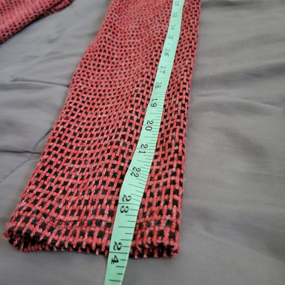 Apt. 9 | Red/Black Mock Checkered Asymmetrical Hem Sweater - Picture 9 of 9